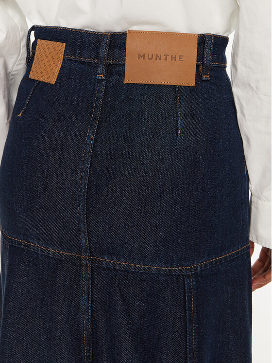 Munthe Munthe Spódnica jeansowa Tuxya 243122024314 Granatowy Regular Fit