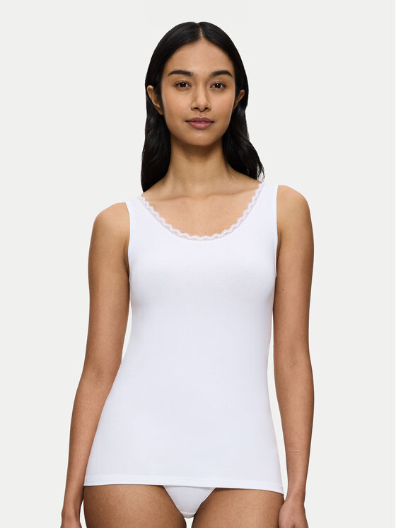 Triumph Triumph Top Feel Of Cotton 10224975 Alb Slim Fit