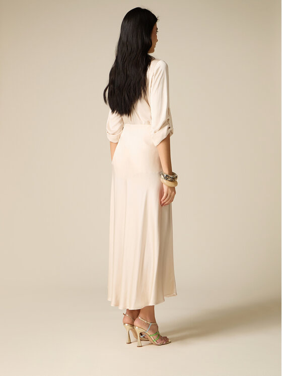 Oltre Oltre Spódnica maxi 1065J000292N002 Biały A-Line Fit
