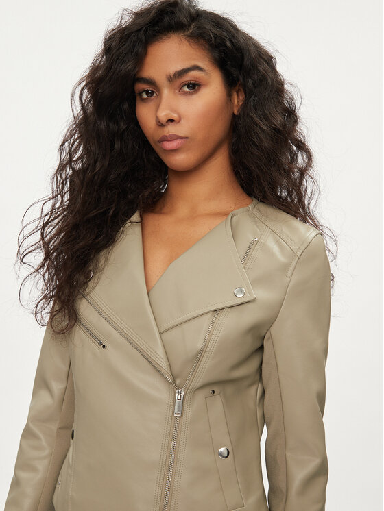 Vero Moda Vero Moda Kurtka z imitacji skóry Riley 10302441 Beżowy Slim Fit