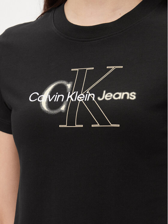 Calvin Klein Jeans Calvin Klein Jeans Tricou Monologo J20J222639 Negru Regular Fit
