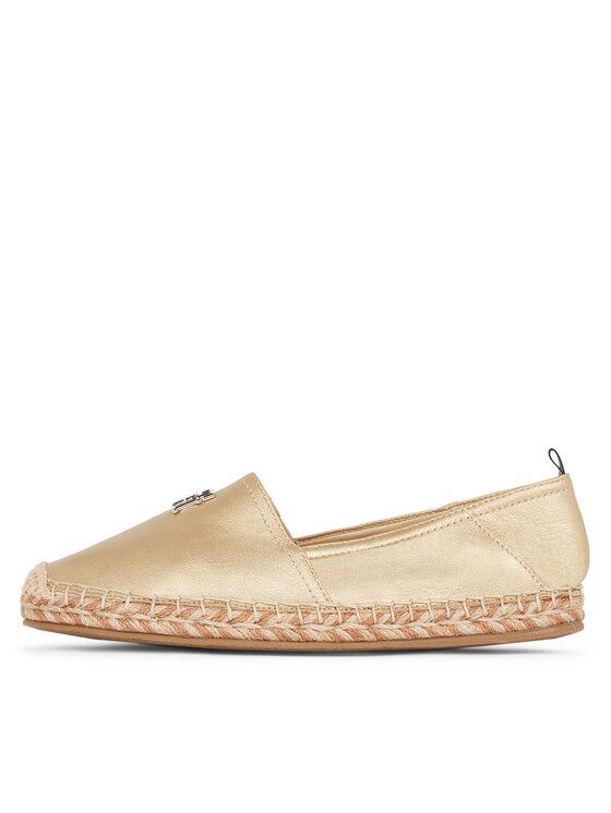 Tommy Hilfiger Tommy Hilfiger Espadryle Th Gold Flat Espadrille FW0FW07694 Złoty
