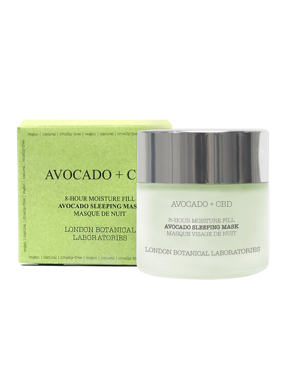 Maska do twarzy London Botanical Laboratories, Awokado + CBD | 8-godzinna maska