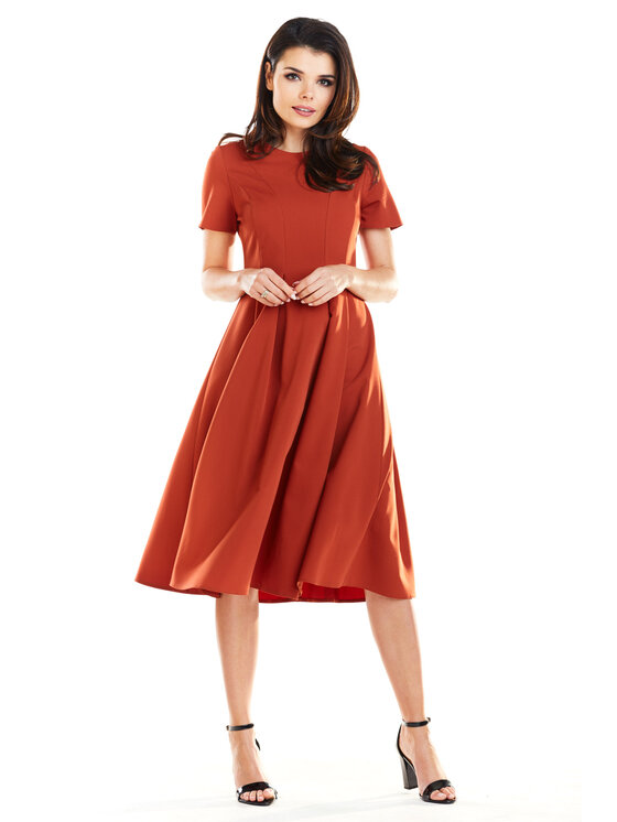 Awama Awama Sukienka A253 Czerwony Basic Fit
