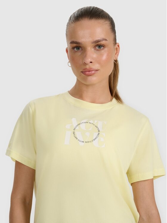 4F 4F T-Shirt 4FRAW25TTSHF3229-73S Żółty Boxy Fit