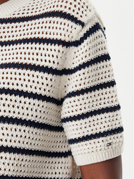 Tommy Hilfiger Tommy Hilfiger Sveter Pointelle WW0WW45950 Béžová Regular Fit