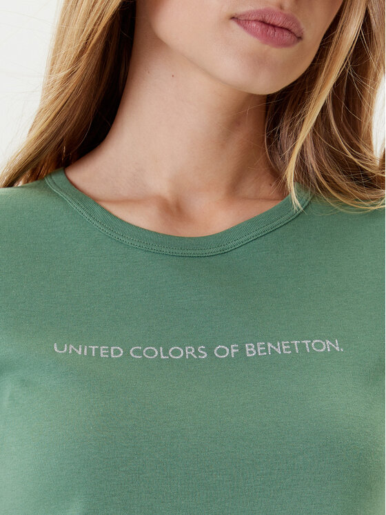 United Colors Of Benetton United Colors Of Benetton Majica 3GA2E16A2 Zelena Regular Fit