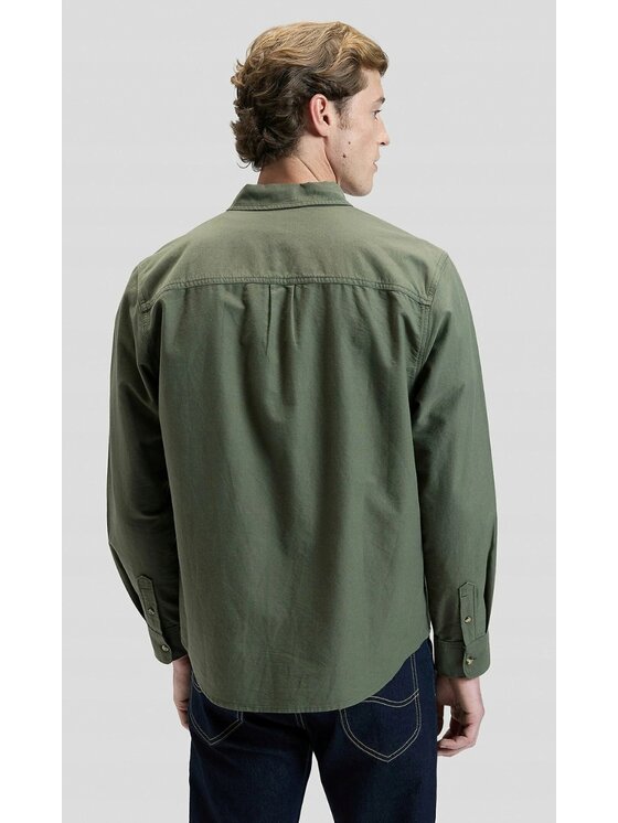 Lee Lee Koszula Workwear Button Down Zielony Relaxed Fit