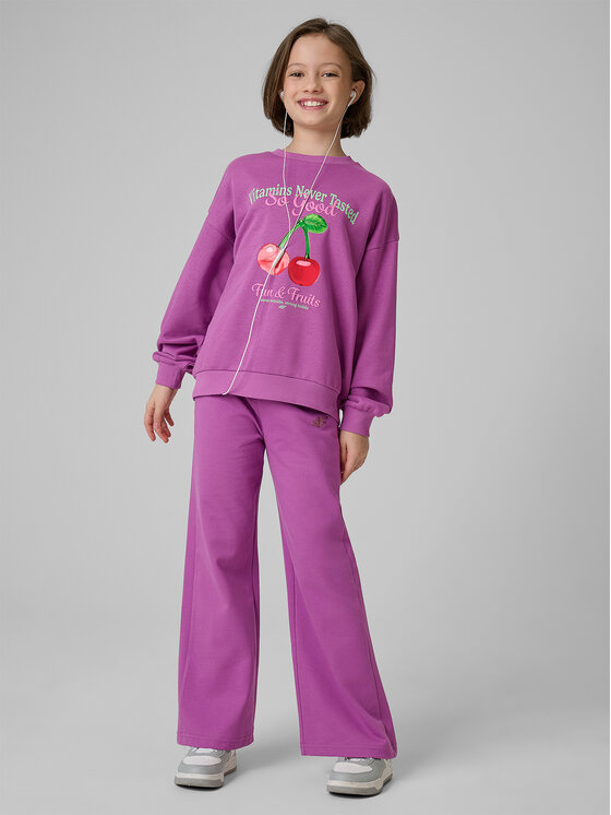 4F 4F Bluza JELLIFICATION Fioletowy Loose Fit