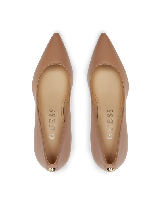 Guess Guess Pantofi cu toc subțire Dabbey FLTDAB LEA08 Bej