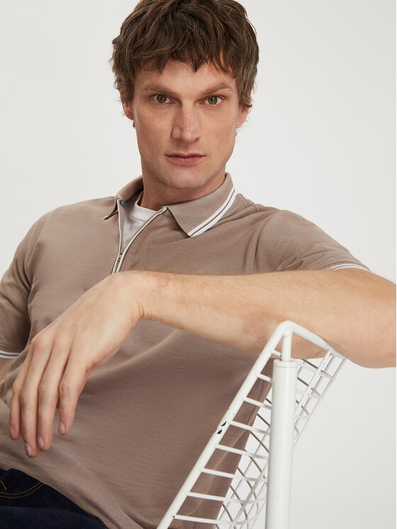 Cross Jeans Cross Jeans Polo 16088-053 Szary Regular Fit