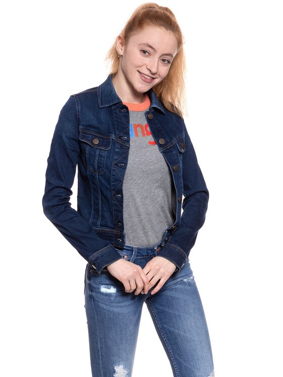 Lee Lee Kurtka damska SLIM RIDER Niebieski Slim Fit