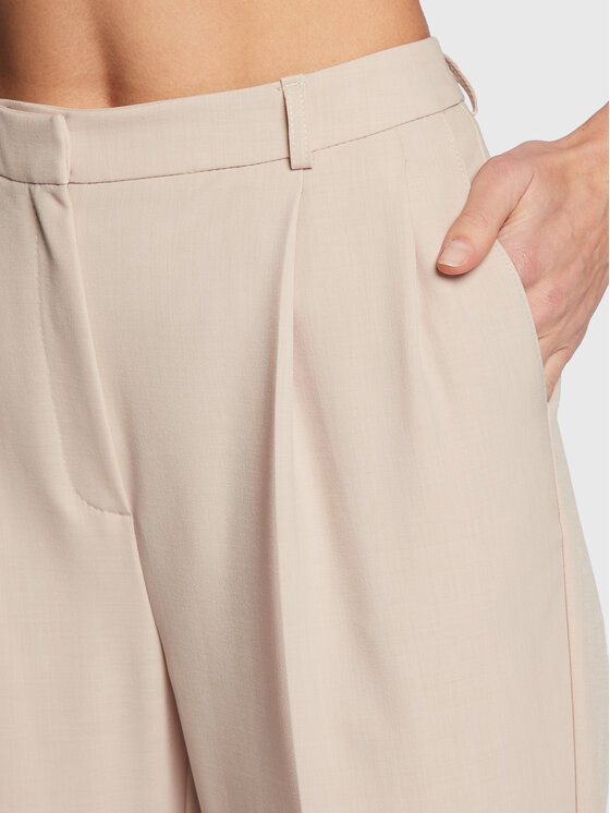 Herskind Herskind Kalhoty z materiálu Brandy 4604878 Écru Relaxed Fit