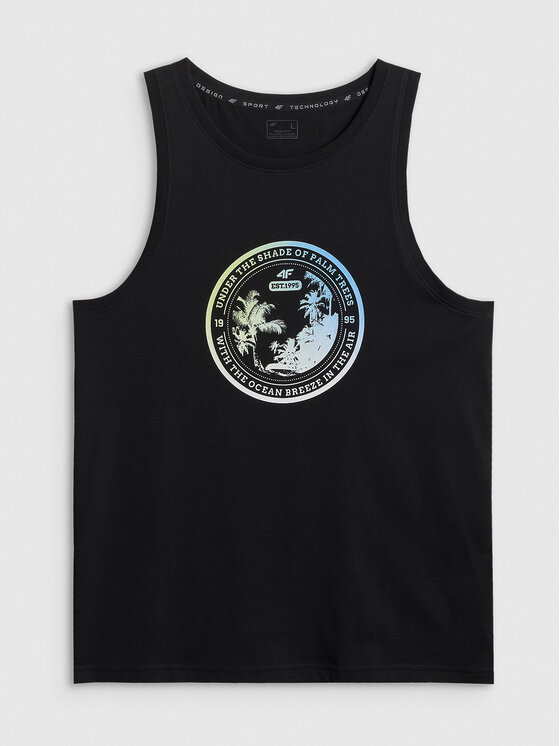 4F 4F Tank top 4FWSS26TSLEM248-20S Černá Regular Fit