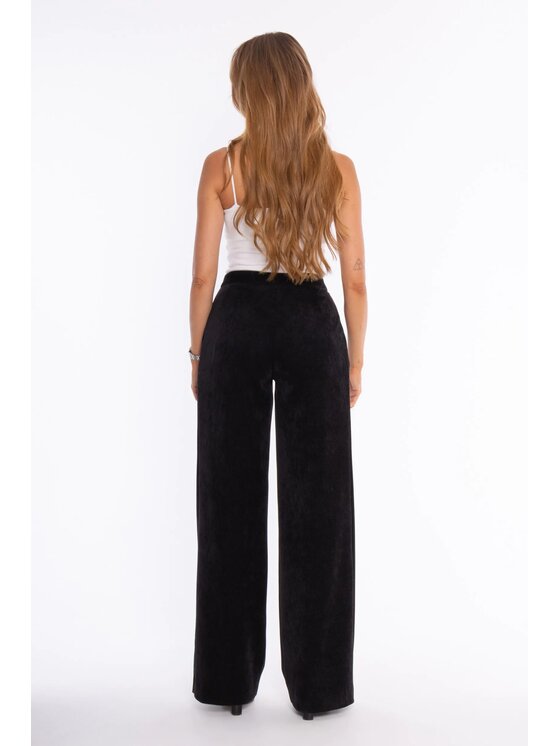 Made of Emotion Made of Emotion Bavlnené nohavice M932 Čierna Wide Leg