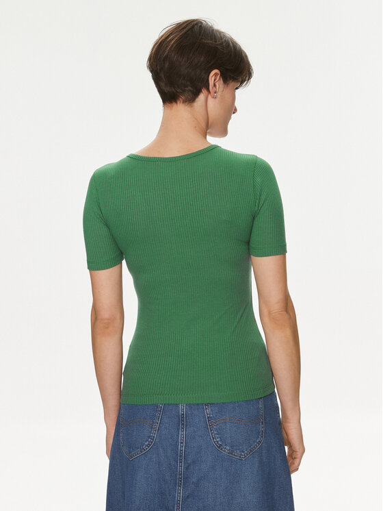 Lee Lee Тишърт Henley 112350211 Зелен Slim Fit