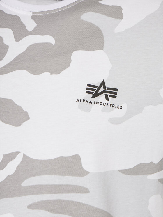 Alpha Industries Alpha Industries T-Shirt Basic T Small Logo Camo 188505C Szary Regular Fit