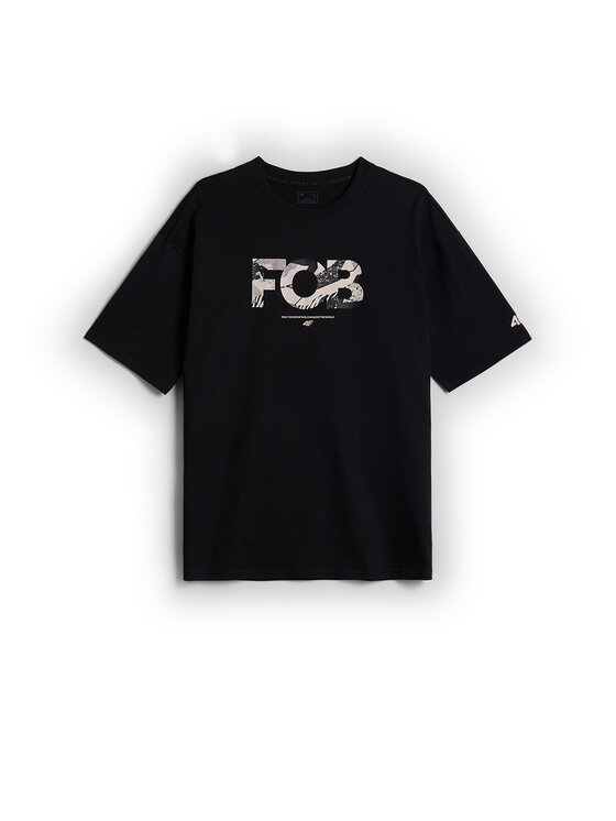 4F 4F T-Shirt FOB Czarny Loose Fit