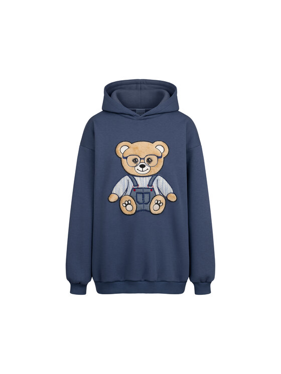 Bejbi Story Bejbi Story Bluza Bluza oversize Andy Teddy dla mamy i taty z kapturem Granatowy Oversize