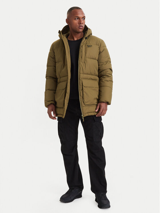 Reebok Reebok Zimní bunda RCC00077 Tmavě zelená Regular Fit