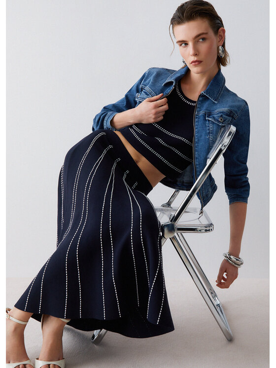 Liu Jo Liu Jo Spódnica midi WA6148MA81RL9057 Fioletowy Regular Fit