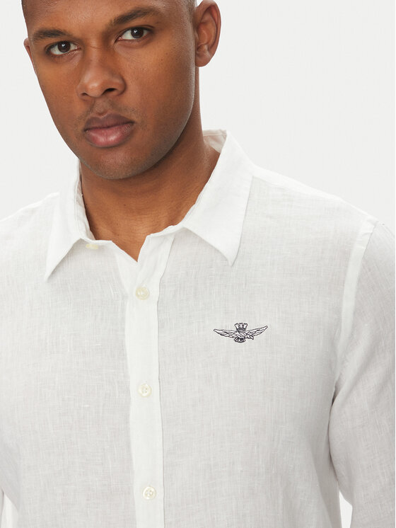 Aeronautica Militare Aeronautica Militare Marškiniai 251CA1239CT3089 Balta Regular Fit