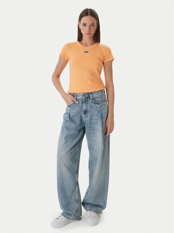 HUGO HUGO Tricou Easy 50523924 Portocaliu Slim Fit