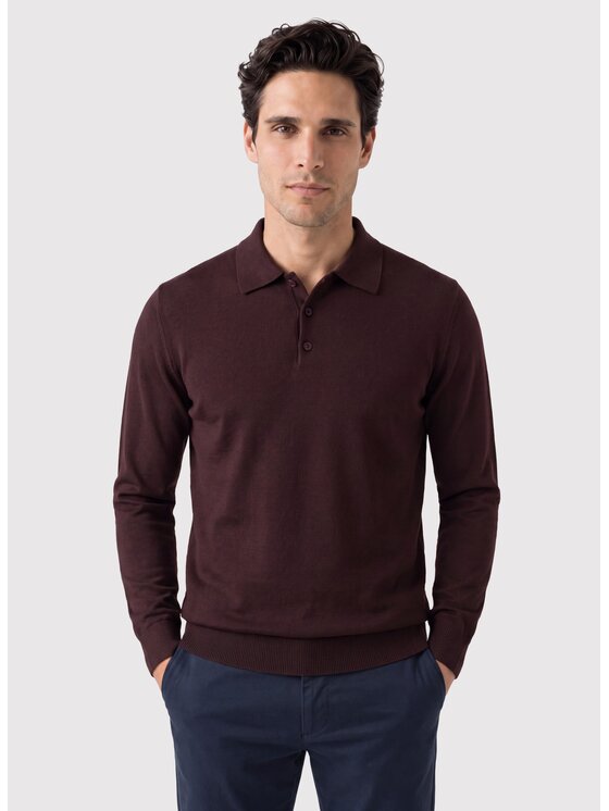 Pako Lorente Pako Lorente Sweter P26WF-2X-005 Bordowy Regular Fit
