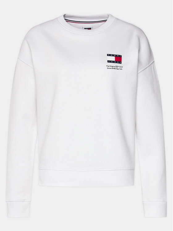 Tommy Jeans Tommy Jeans Felpa Graphic Flag DW0DW17328 Bianco Boxy Fit
