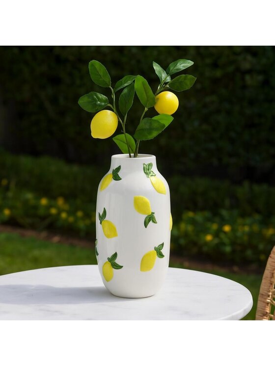 MIAhome MIAhome Wazon ceramiczny dolomitowy AGRUMI cytrynki Biały