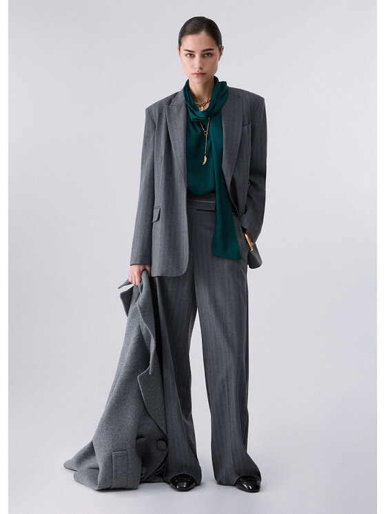 Liu Jo Liu Jo Pantalone da abito CF6270T880AD3087 Grigio Regular Fit
