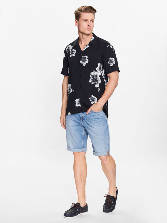 Lindbergh Lindbergh Πουκάμισο 30-203425 Μαύρο Relaxed Fit
