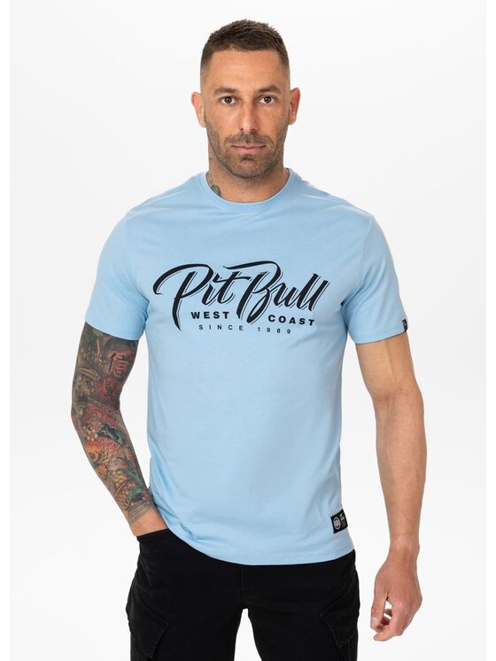 PITBULL PITBULL T-Shirt Koszulka męska EL JEFFE S Błękitny Regular Fit