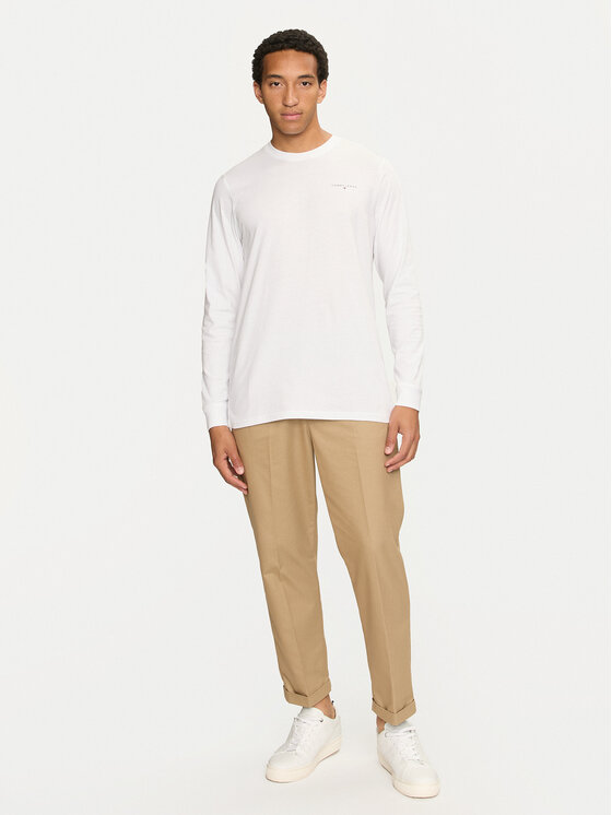 Tommy Jeans Tommy Jeans Hosszú ujjú Linear DM0DM18551 Fehér Slim Fit