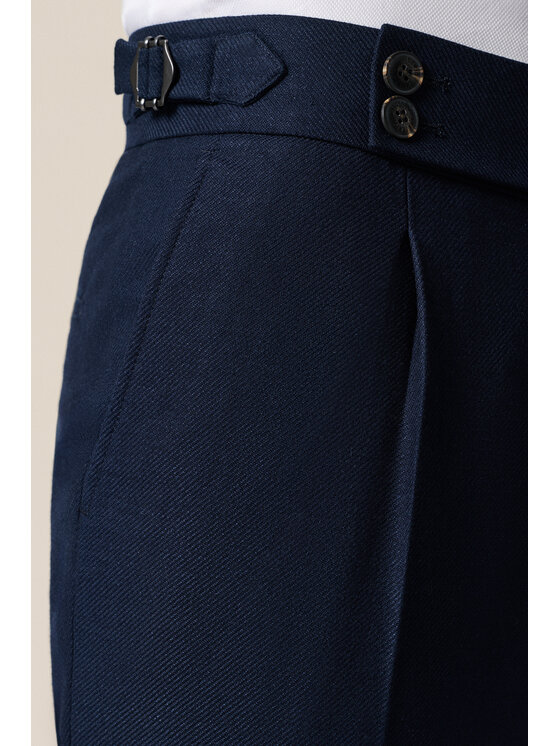 Lancerto Lancerto Spodnie materiałowe Paullo GranatoweSP131126000002 Granatowy Slim Fit