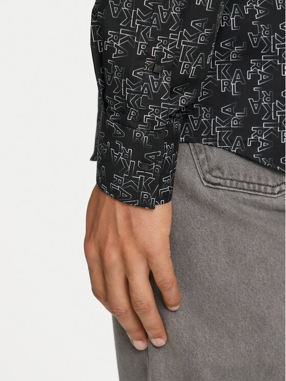 KARL LAGERFELD KARL LAGERFELD Koszula 605000 544653 Czarny Modern Fit