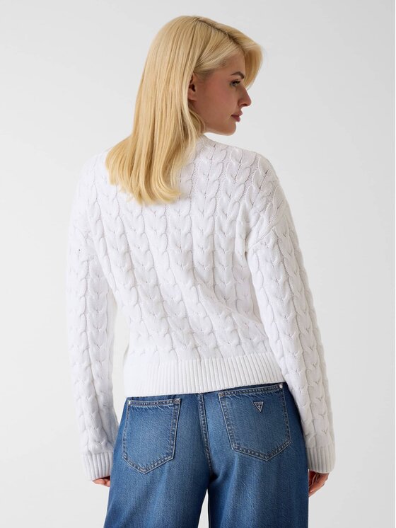 Guess Guess Sweter 183442 Biały Classic Fit