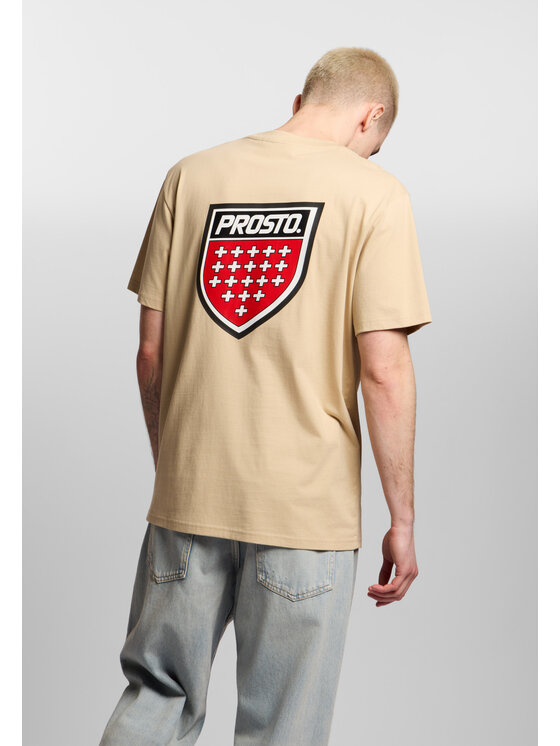 PROSTO. PROSTO. T-Shirt Shield Big KL261MTEE1081 Beżowy Regular Fit
