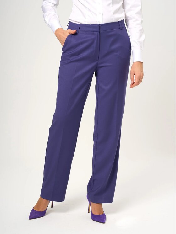 Willsoor Willsoor Spodnie materiałowe 68241 Fioletowy Regular Fit