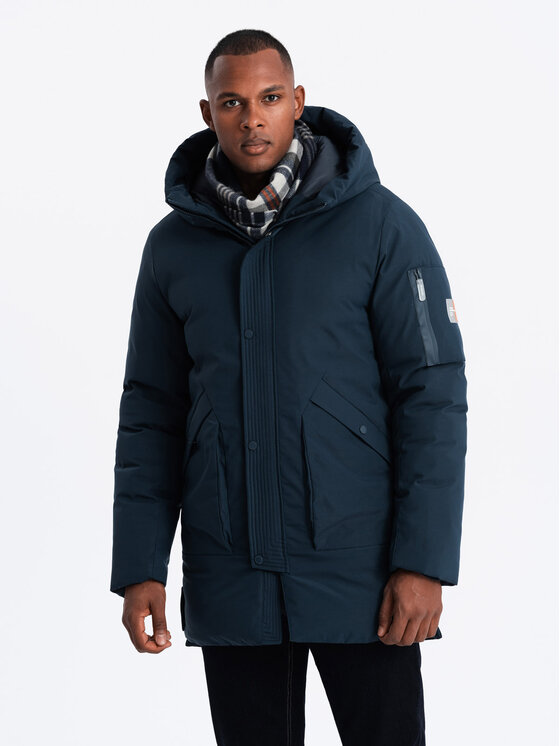 Ombre Ombre Outdoorová bunda OM-JALJ-0202 Tmavomodrá Regular Fit