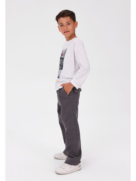minoti minoti Spodnie materiałowe 33PANT270 Szary Relaxed Fit