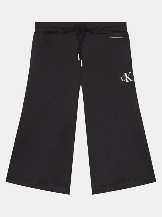 Calvin Klein Jeans Teplákové nohavice Logo IG0IG02449 Čierna Relaxed Fit