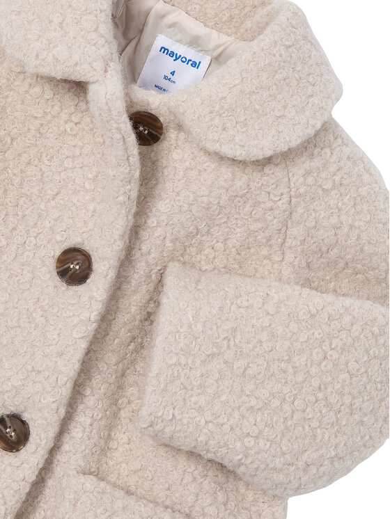 Mayoral Mayoral Cappotto in shearling 4439 Beige Relaxed Fit