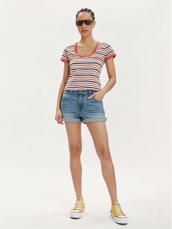 Wrangler Wrangler Džínsové šortky 112351036 Modrá Boyfriend Fit