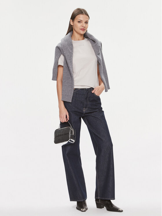 Calvin Klein Calvin Klein Тишърт Metallic Micro Logo T Shirt K20K206967 Бежов Regular Fit