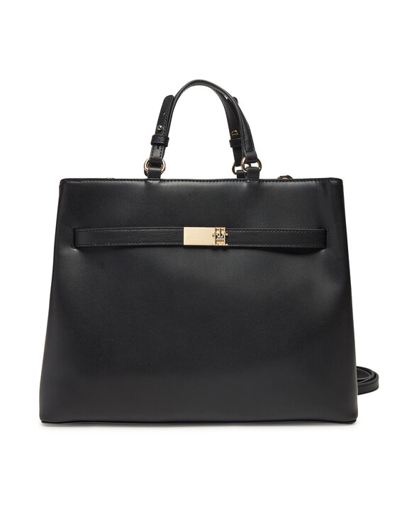 Geantă Tommy Hilfiger Heritage Satchel AW0AW17211 Negru