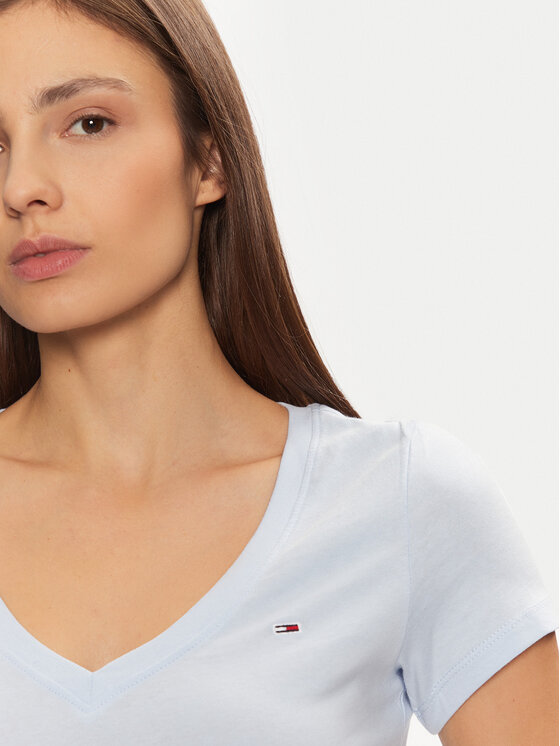 Tommy Jeans Tommy Jeans Marškinėliai DW0DW20458 Žydra Slim Fit