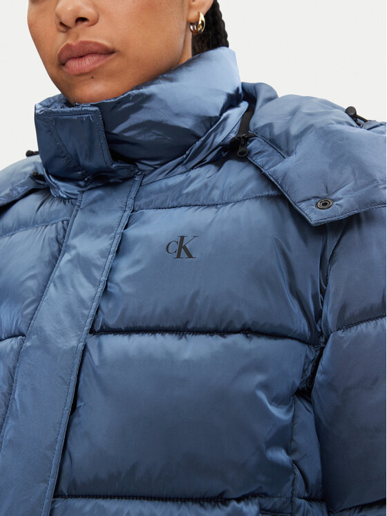 Calvin Klein Jeans Calvin Klein Jeans Žieminė striukė Shiny Monologo J20J224616 Mėlyna Regular Fit