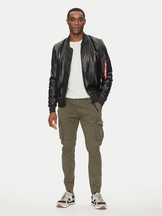 Alpha Industries Alpha Industries Kurtka skórzana Ma-1 156141 Czarny Regular Fit
