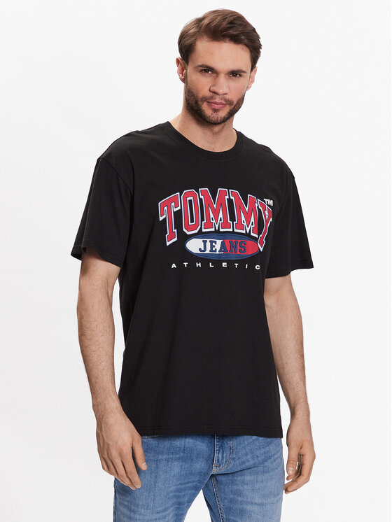 Tommy Jeans Majica DM0DM16407 Črna Relaxed Fit